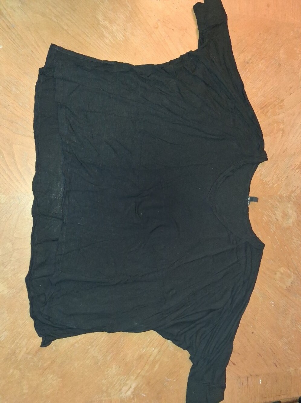 Emma & Sam Black Short-Sleeve Scoop Neck Blouse